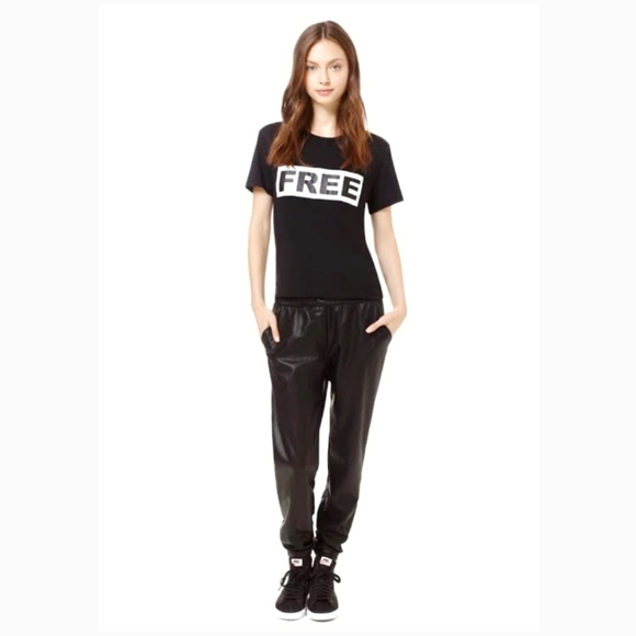 Aritzia Pants - Aritzia Wilfred Free Vegan Leather Joggers Black M